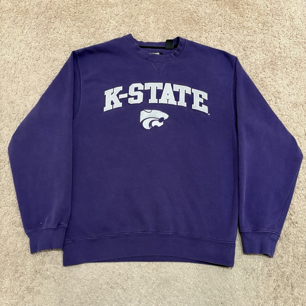 Vintage Kansas State Wildcats K-State Crewneck Men's Medium Purple College